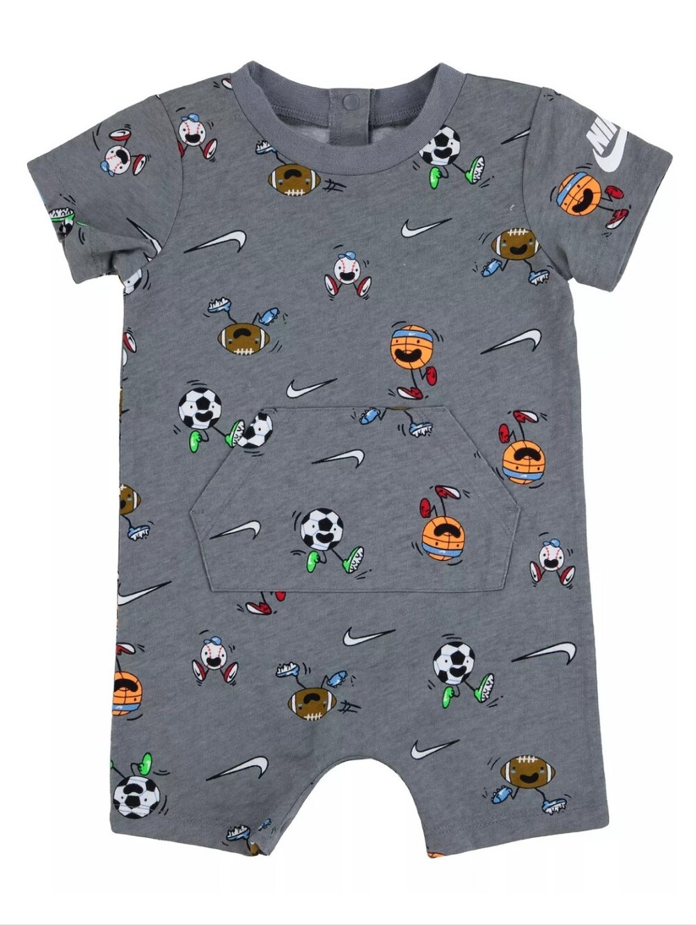 Baby Boy Nike 3 Months Allover Print Sportsball Romper